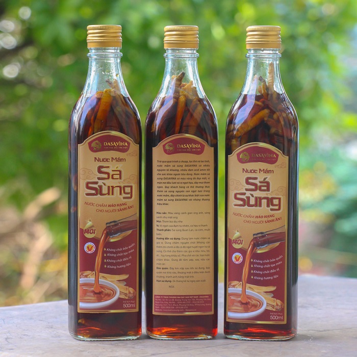 Nước mắm sá sùng ngon có mùi dịu nhẹ, thơm không lồng
