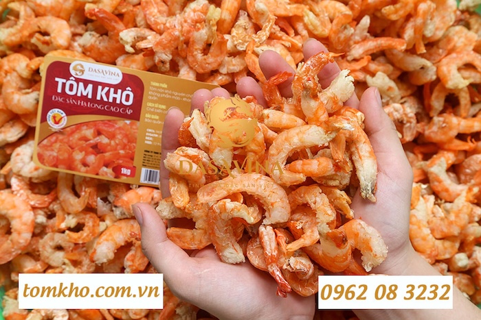 Tôm khô Quảng Ninh chính hiệu được bán tại cửa hàng Đặc sản Bá Kiến